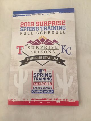 2019 Texas Rangers - Kansas City Royals Spring Training Baseball Schedule