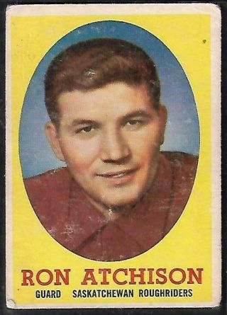 1958 Topps Cfl Football: 86 Ron Atchison Rc,  Saskatchewan Roughriders