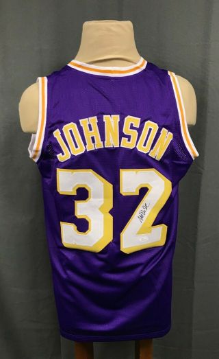 Magic Johnson 32 Signed Lakers Jersey Autographed Auto Sz Xl Jsa Witnessed