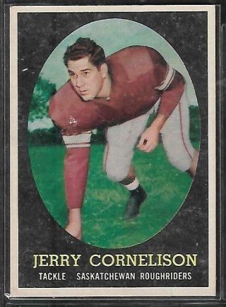 1958 Topps Cfl Football: 58 Jerry Cornelison Rc,  Saskatchewan Roughriders