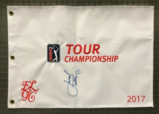 Jordan Spieth Signed 2017 Pga Tour Championship Golf Pin Flag Jsa Loa Auto