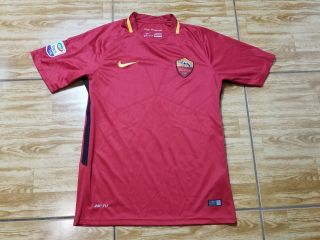 Vintage Nike As Roma Adult Medium Red Orange Soccer Jersey Futbol Mens