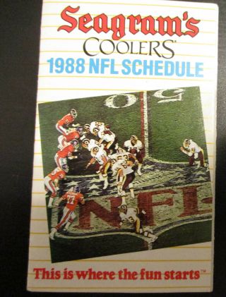 Complete Year All Teams Nfl Football Pocket Schedule 1988