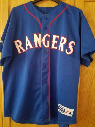 Texas Rangers Mlb Jersey 3 Rodriguez Majestic Button Up Stitched Adult Xl Usa