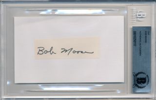 Bob Moose Signed Card Cut Pittsburgh Pirates 1971 World Series Champ Beckett Bas
