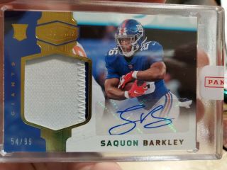 Saquon Barkley 2018 Panini Plates And Patches Rpa /99 Rookie Patch Auto