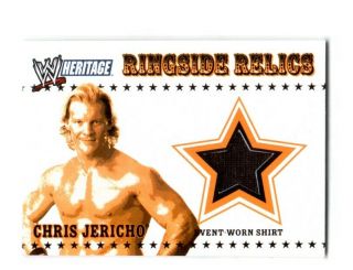 Wwe Chris Jericho 2005 Topps Heritage Ringside Relics Eventused Shirt Relic Card