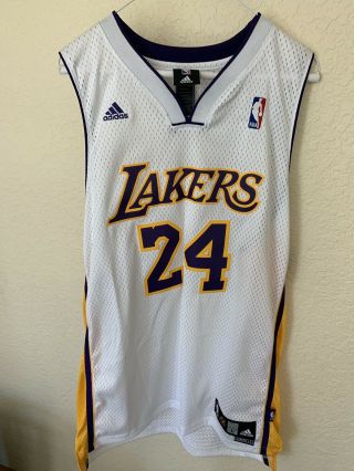 Adidas Lakers Kobe Bryant White Jersey