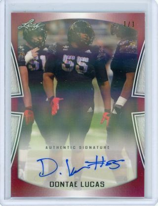 2019 Leaf Army All American Auto Autograph 1/1 Dontae Lucas Florida State