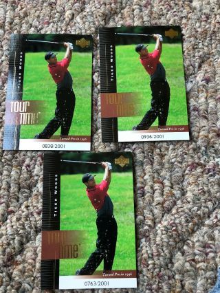 Three 2001 Upper Deck Tiger Woods Tour Time Promo /2001