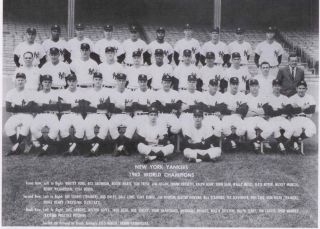 York Yankees 1962 Team Photo 8x10 World Series Champs Mantle Berra Maris Nyy