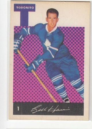 1962/63 Parkhurst 1 Billy Bill Harris Toronto Maple Leafs
