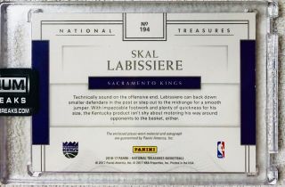 Skal Labissiere 2016 - 17 National Treasures 19/25 4 CLR Rookie Patch Auto RC RPA 2