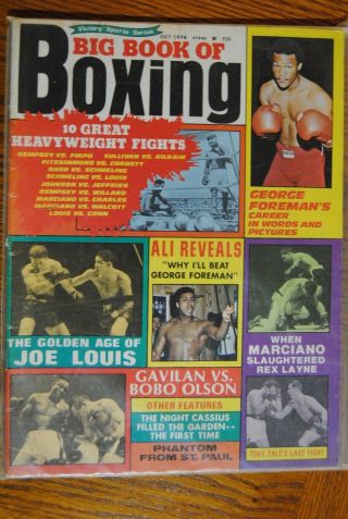 1974 Big Book Of Boxing - George Foreman Joe Louis Rocky Marciano Tony Zale