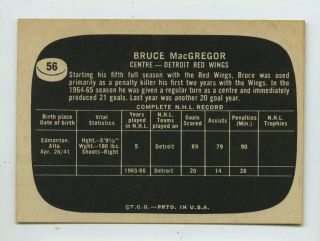 1966 - 1967 Topps USA TEST ISSUE Bruce MacGregor 56 Hockey Card Vending 2