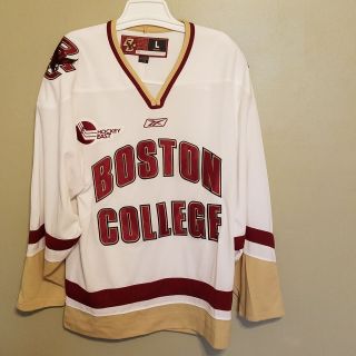 Boston College Eagles Hockey East White Hockey Jersey Size Large Adult