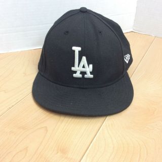 Los Angeles La Dodgers Black Wool 59fifty Fitted Hat Era Size 7 1/4