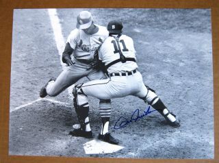 Detroit Tigers 1968 World Series Lou Brock Bill Freehan Signed 11 X 14.  5 Photo