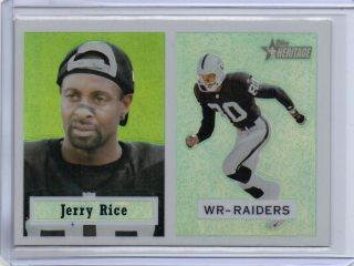 2002 Topps Heritage Chrome Refractor 30 Jerry Rice /557 Oakland Raiders,
