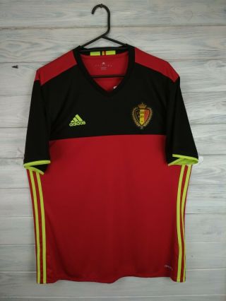 Belgium Soccer Jersey Large 2016 2017 Home Shirt Aa8744 Football Adidas