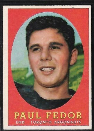 1958 Topps Cfl Football: 14 Paul Fedor Rc,  Toronto Argonauts