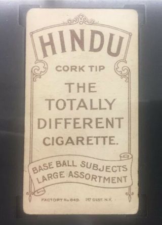 T206 1909 - 11 Hindu Back Bill Donovan SGC 2.  5 Tobacco Vintage Baseball 3