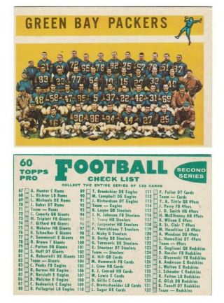 1960 Topps FOOTBALL COMPLETE SET 132 Cards Unitas Brown Starr SET 4