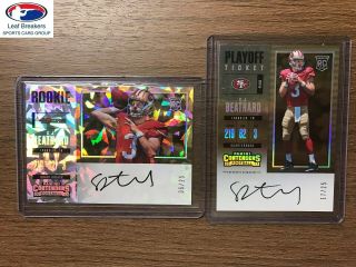 2017 Contenders C.  J.  Beathard Rookie Playoff / Cracked Ice Auto Rc /25 [gf]