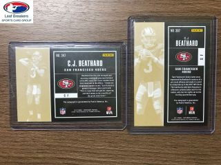 2017 CONTENDERS C.  J.  BEATHARD ROOKIE PLAYOFF / CRACKED ICE AUTO RC /25 [GF] 2