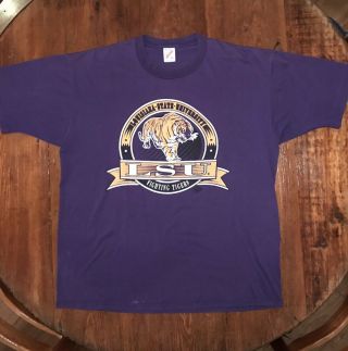 Vintage 80s 90s Lsu Fighting Tigers T Shirt Xl Louisiana State University