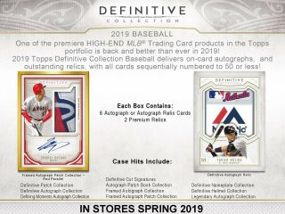 Washington Nationals 2019 Topps Definitive Baseball 1 Box 1/3 Case Break 3
