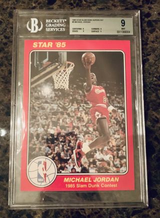 1985 Star Michael Jordan Bgs 9 Chicago Bulls 5x7