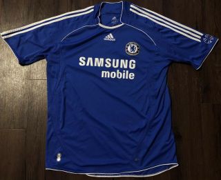 Adidas Chelsea Fc Samsung Futbol Soccer Jersey Mens Sz Xl Blue Official Slim Fit