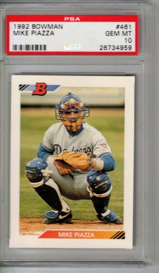 1992 Bowman Baseball 461 Mike Piazza Rookie Card Hof - Psa 10 - Gem