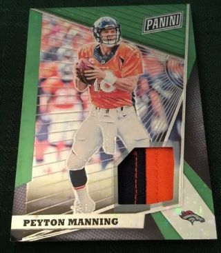 2018 Panini National Gold Pack Peyton Manning Denver Broncos Jersey Patch 2/10