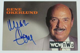 1999 Topps Wcw Nwo Mean Gene Okerlund Autograph Auto Card
