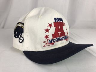 San Diego Chargers 1994 Afc Champions Snapback Cap Hat Vintage Vtg Nfl Ajd