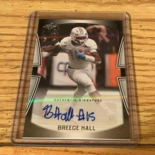 2019 Breece Hall Leaf All American Bowl Shimmer Auto 1/2 Iowa State