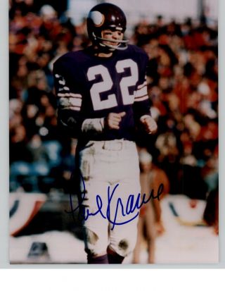 (2) Paul Krause Signed Auto Autograph 8x10 Photograph Minnesota Vikings Ao217