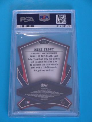 PSA 10 2013 Topps Chrome DIE CUT REFRACTOR CUT TO THE CHASE MIKE TROUT (SP) 2