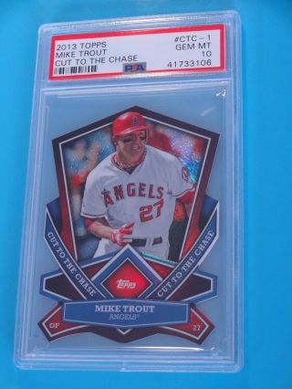 PSA 10 2013 Topps Chrome DIE CUT REFRACTOR CUT TO THE CHASE MIKE TROUT (SP) 3