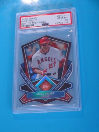 PSA 10 2013 Topps Chrome DIE CUT REFRACTOR CUT TO THE CHASE MIKE TROUT (SP) 4