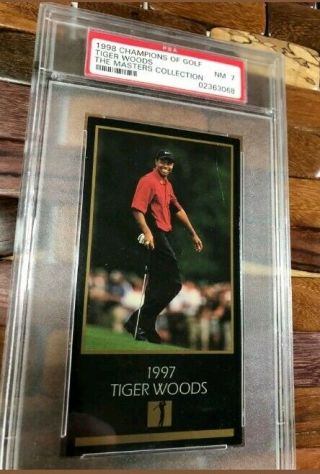 1997 - 98 Tiger Woods Grand Slam Ventures Rookie Psa 7