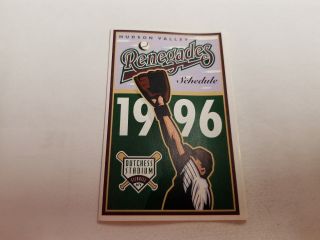 Hudson Valley Renegades 1996 Minor Baseball Pocket Schedule - Pepsi/mountain Dew