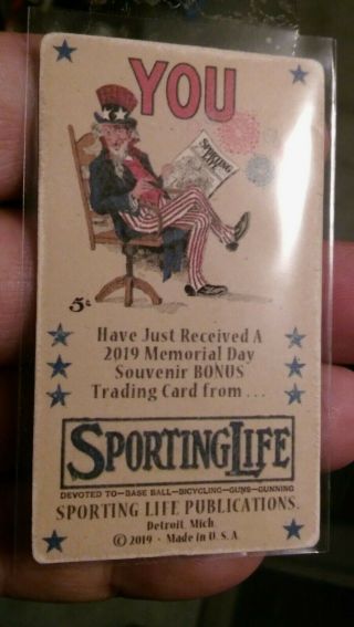 Sporting Life Ty Cobb T - Size Memorial Day Card 2
