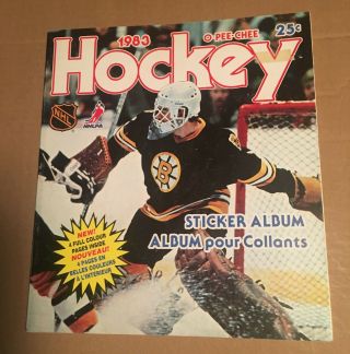 1983 Opc (o - Pee - Chee) Nhl Hockey Empty Sticker Album,  32p, .  25,  Peeters Cover