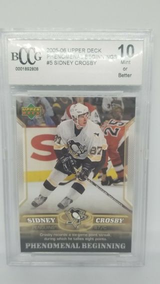 Sidney Crosby Rookie - Bccg 10 - 05/06 Upper Deck Phenomenal Beginnings 5