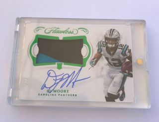 2018 Panini Flawless Dj Moore Panthers On Card Auto Patch 1/5