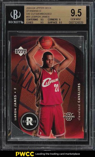 2003 Upper Deck Standing O Embossed Lebron James Rookie Rc 85 Bgs 9.  5 (pwcc)