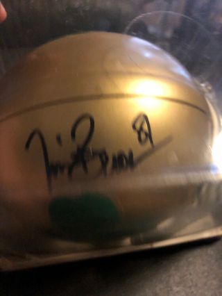 Tim Brown Signed Notre Dame Mini Helmet Beckett Cert